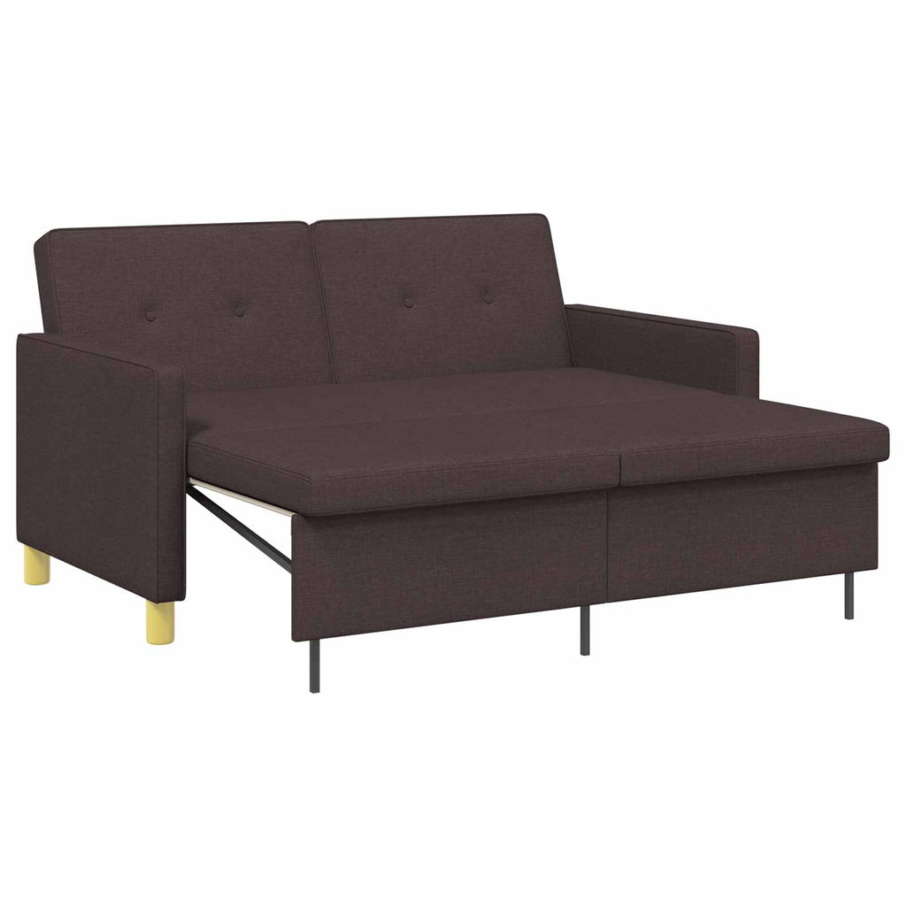 vidaXL Rozkładana sofa Ciemny brąz tkanina