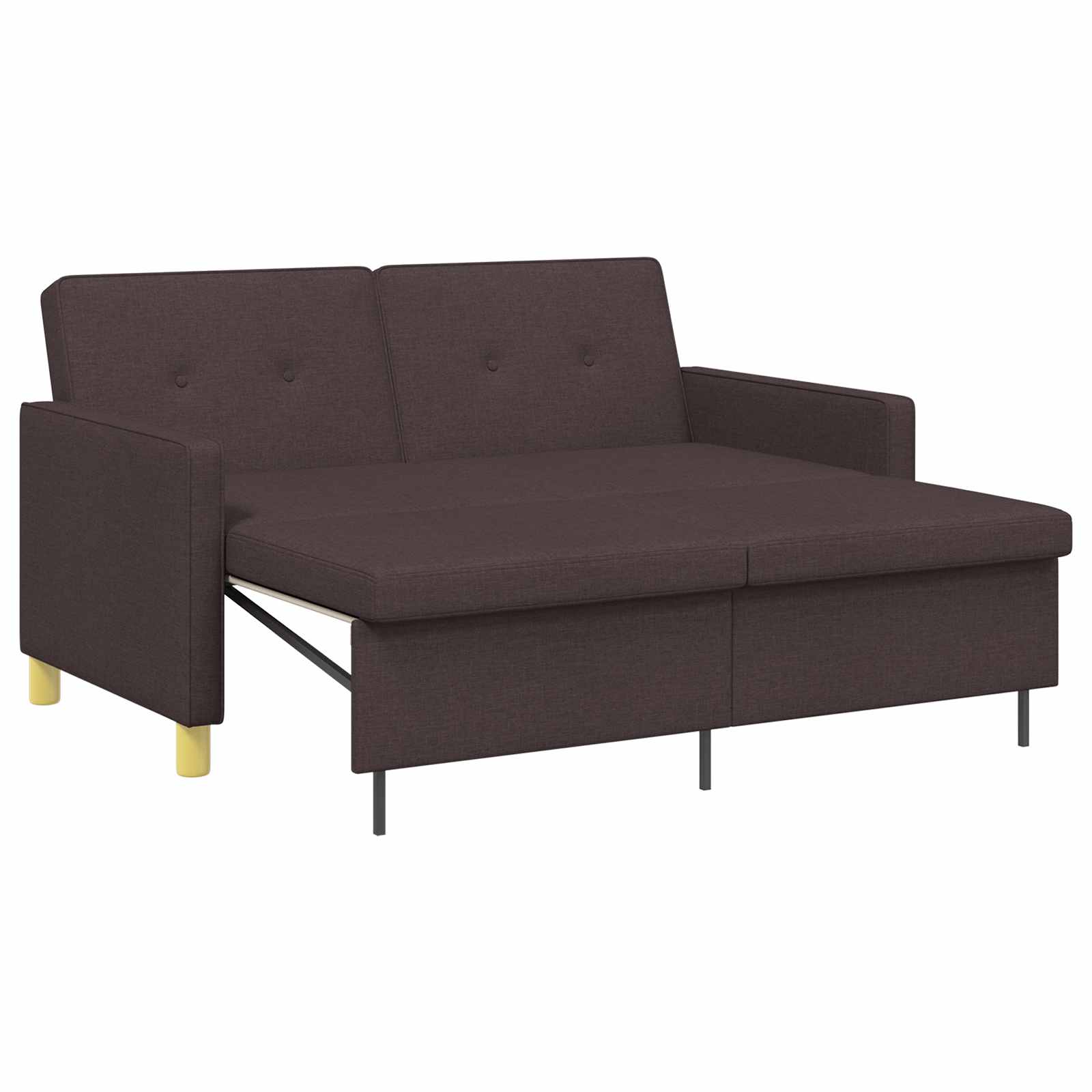vidaXL Rozkładana sofa Ciemny brąz tkanina