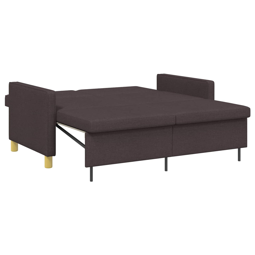 vidaXL Rozkładana sofa Ciemny brąz tkanina