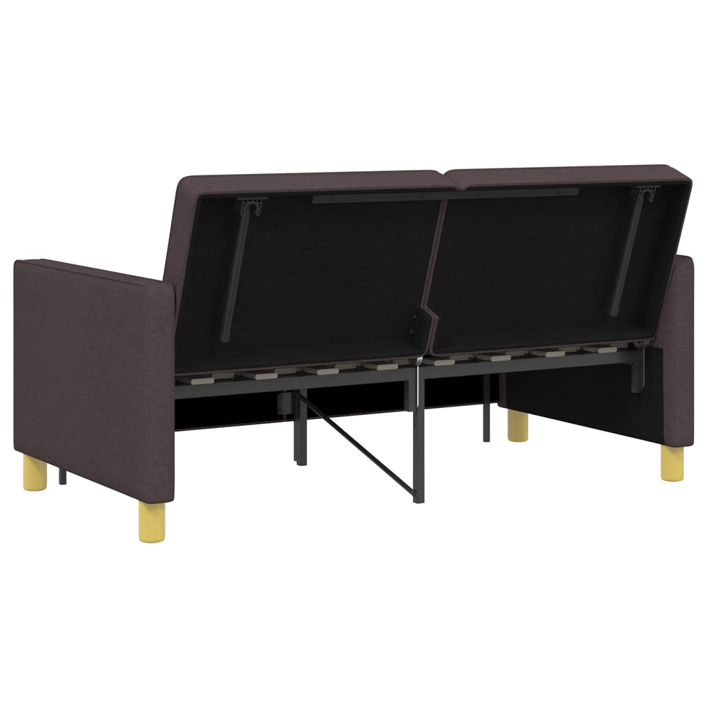 vidaXL Rozkładana sofa Ciemny brąz tkanina