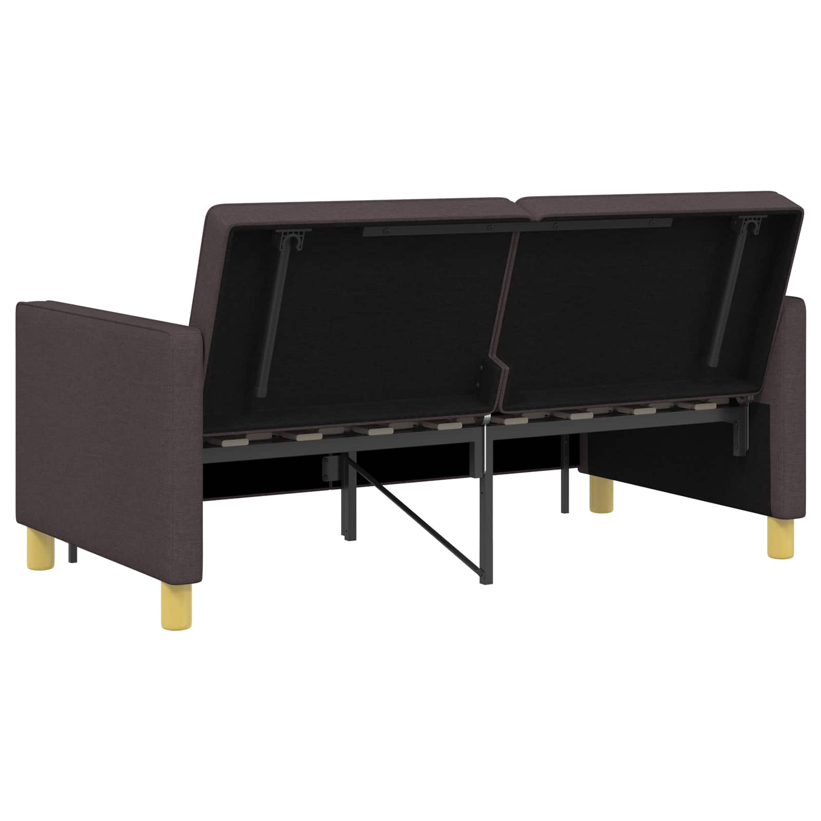 vidaXL Rozkładana sofa Ciemny brąz tkanina