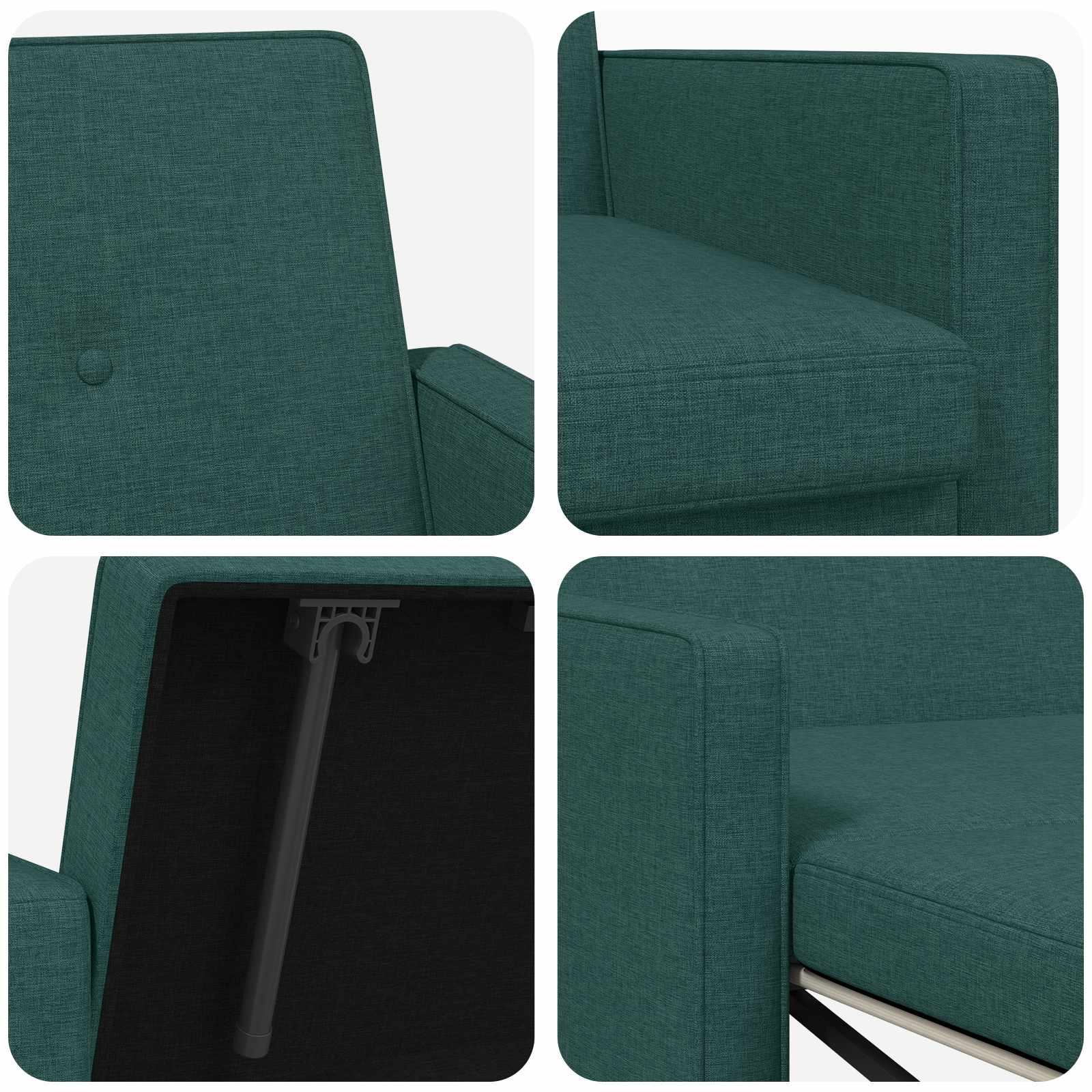 vidaXL Rozkładana sofa Ciemnozielony tkanina