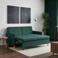 vidaXL Rozkładana sofa Ciemnozielony tkanina