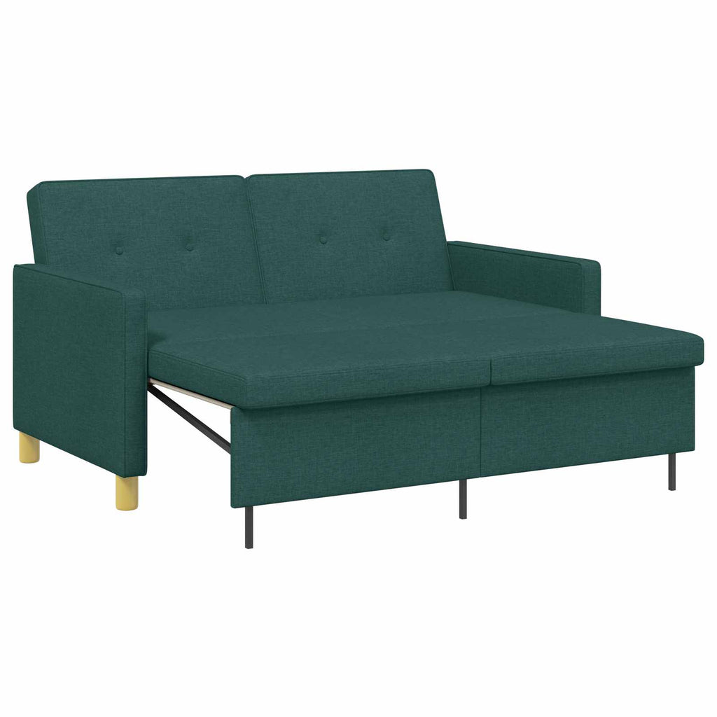vidaXL Rozkładana sofa Ciemnozielony tkanina