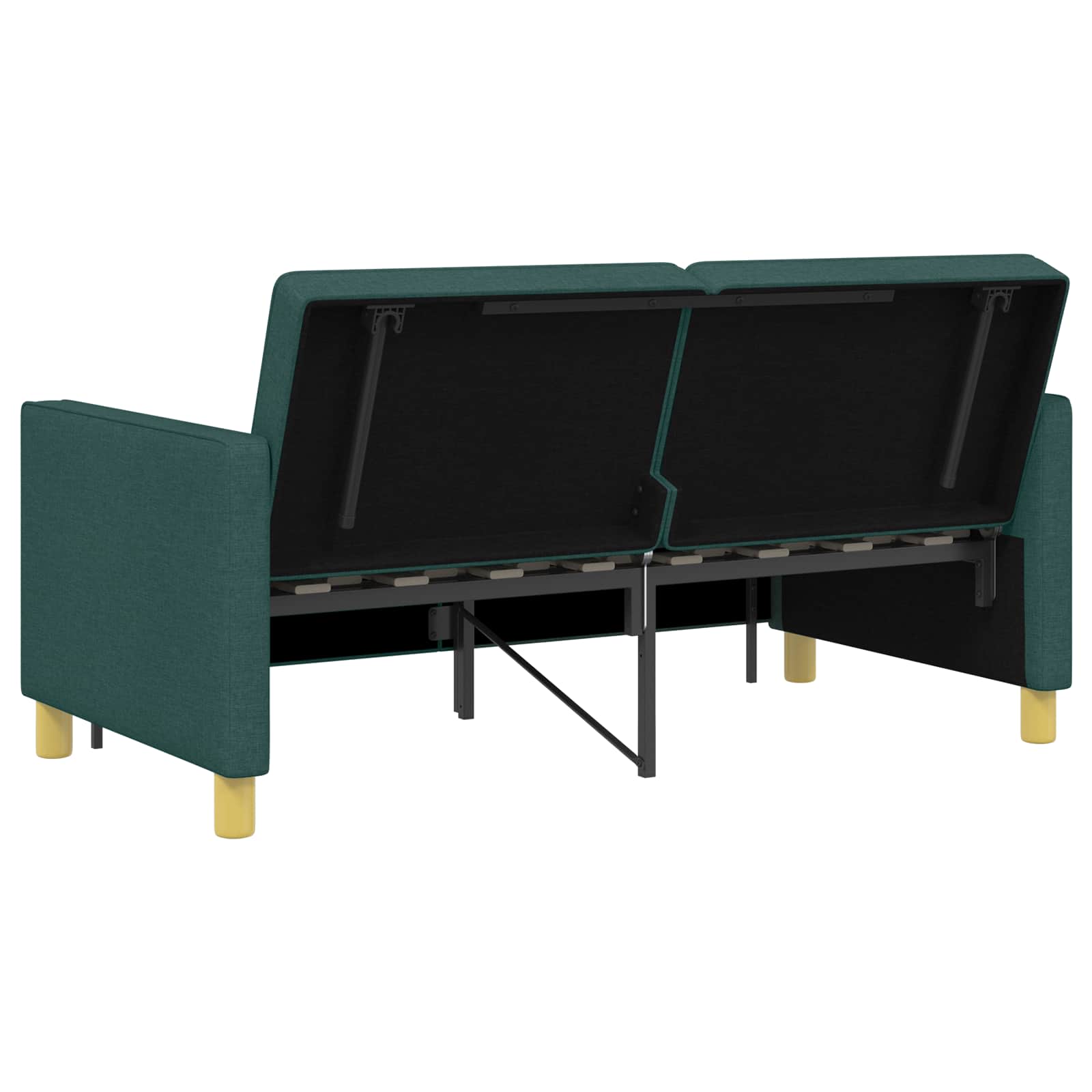 vidaXL Rozkładana sofa Ciemnozielony tkanina