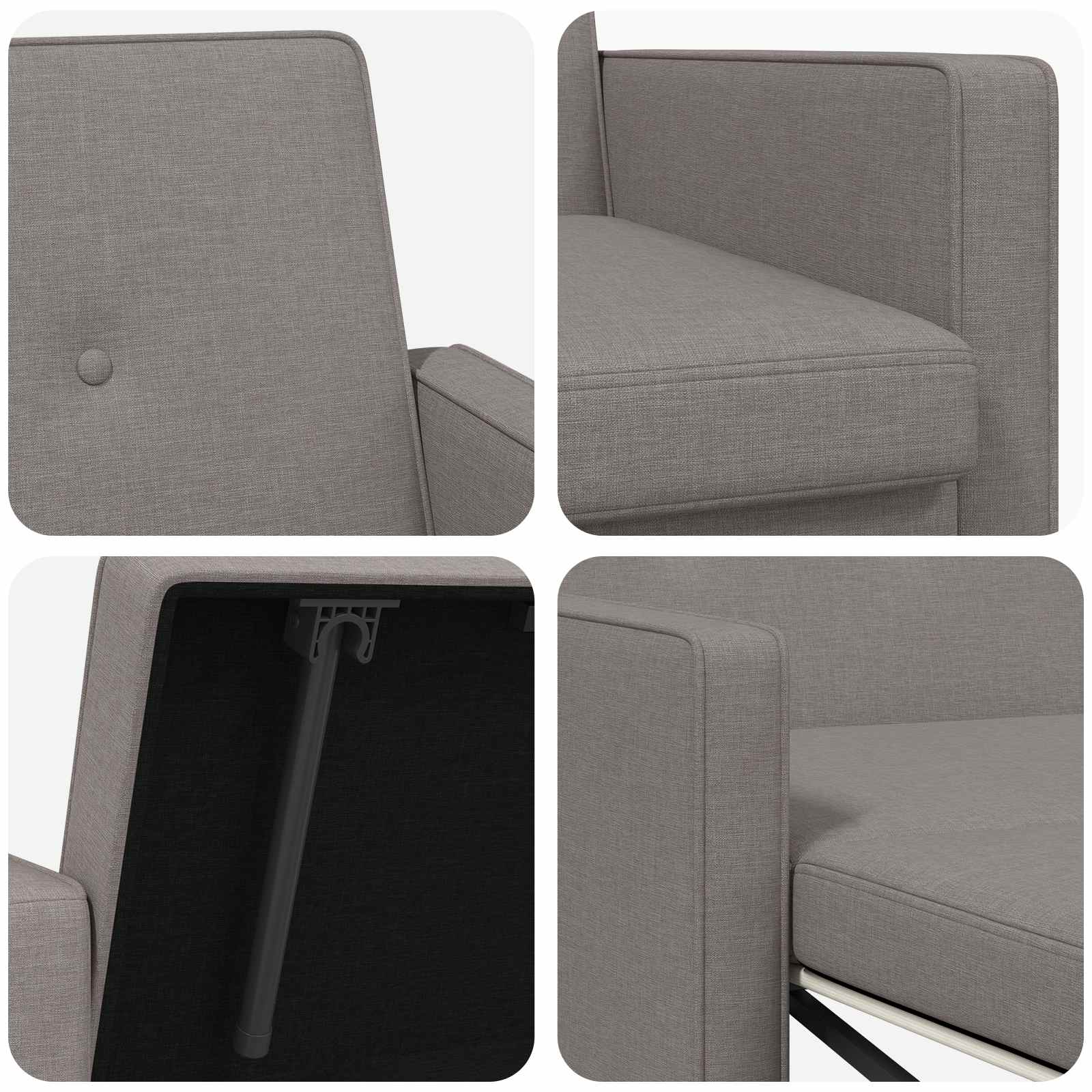 vidaXL Rozkładana sofa Ciemnoszary tkanina