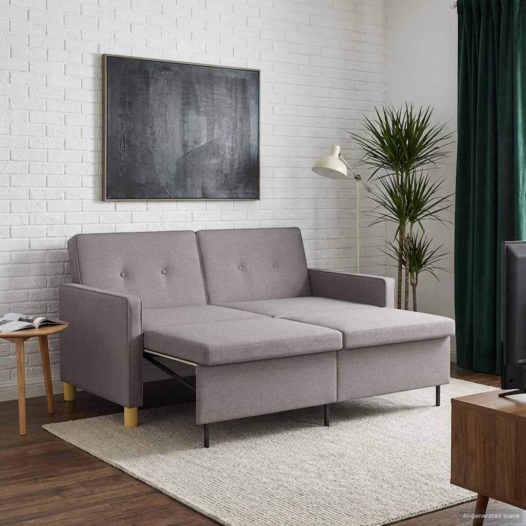 vidaXL Rozkładana sofa Ciemnoszary tkanina