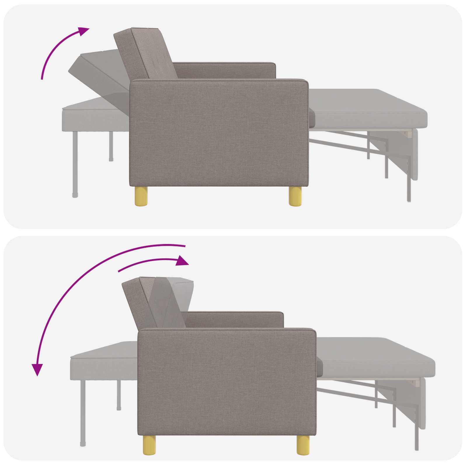vidaXL Rozkładana sofa Ciemnoszary tkanina