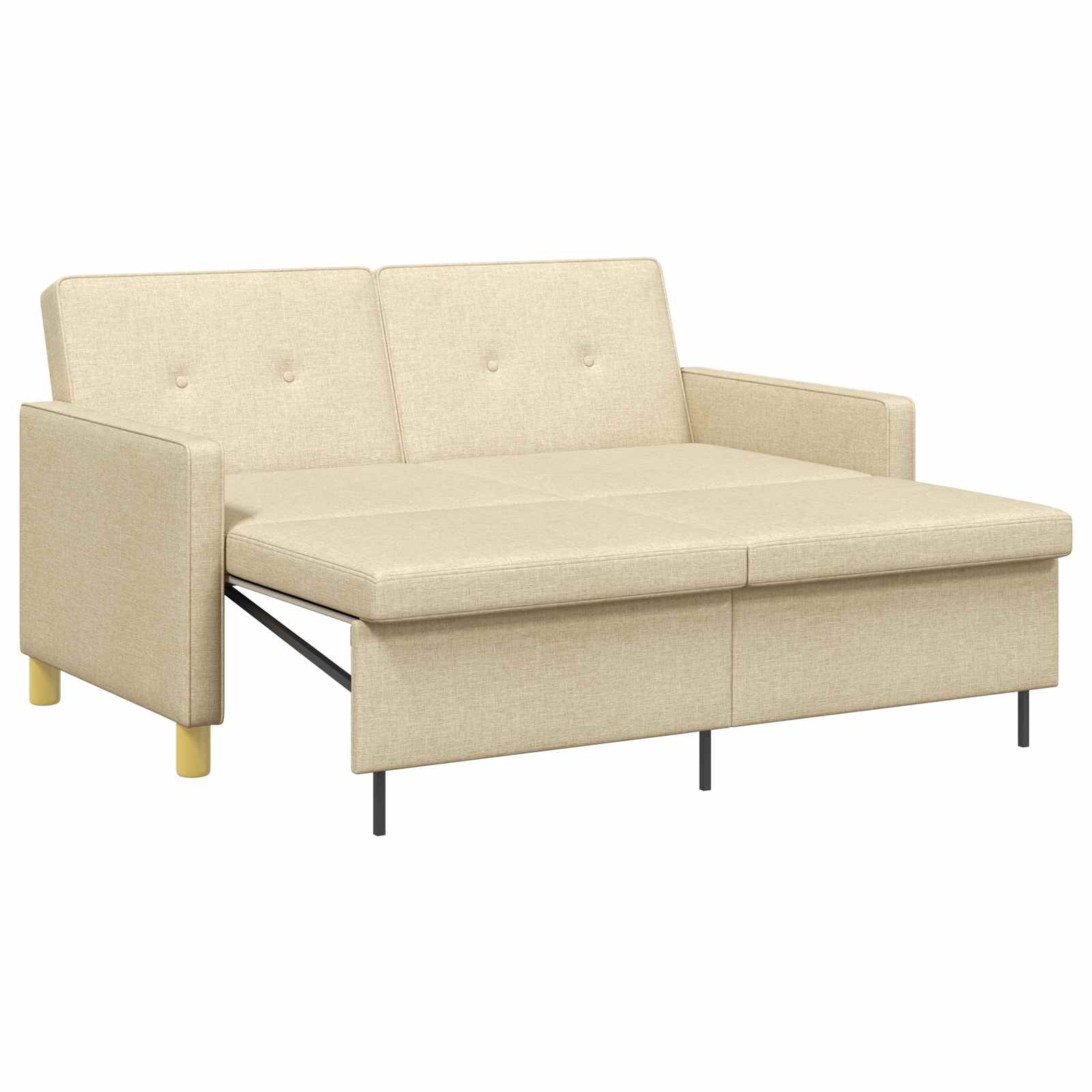 vidaXL Rozkładana sofa kremowy tkanina