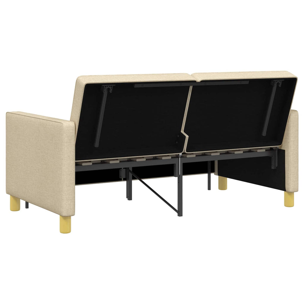 vidaXL Rozkładana sofa kremowy tkanina