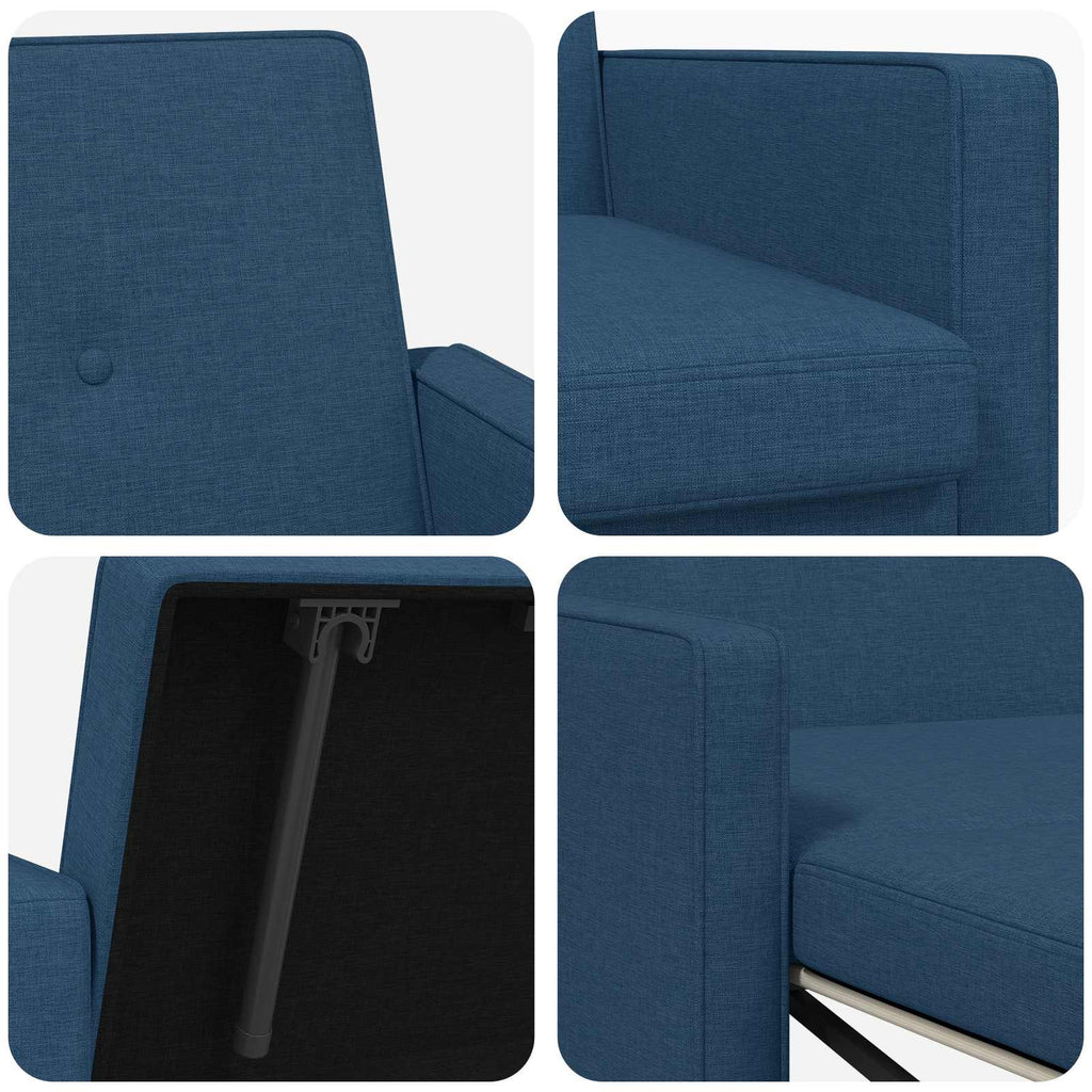vidaXL Rozkładana sofa niebieski tkanina