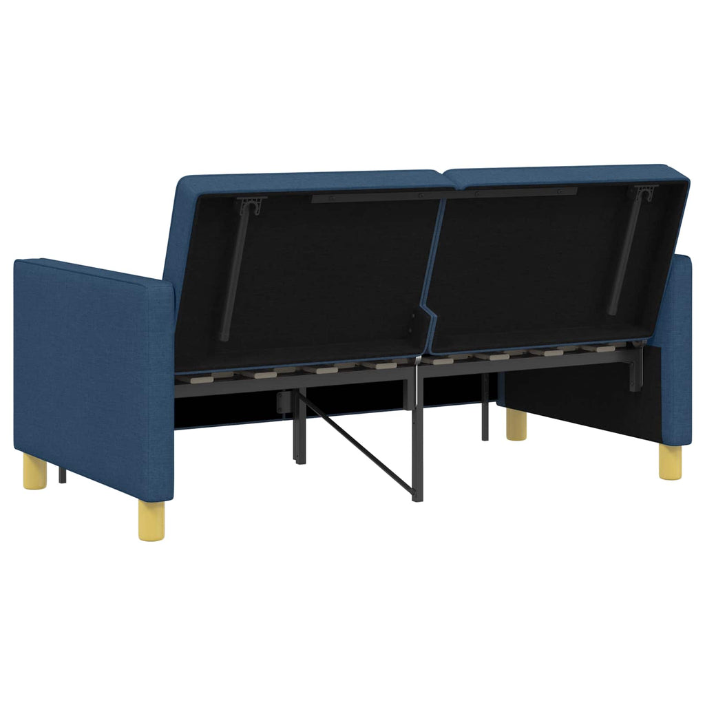 vidaXL Rozkładana sofa niebieski tkanina