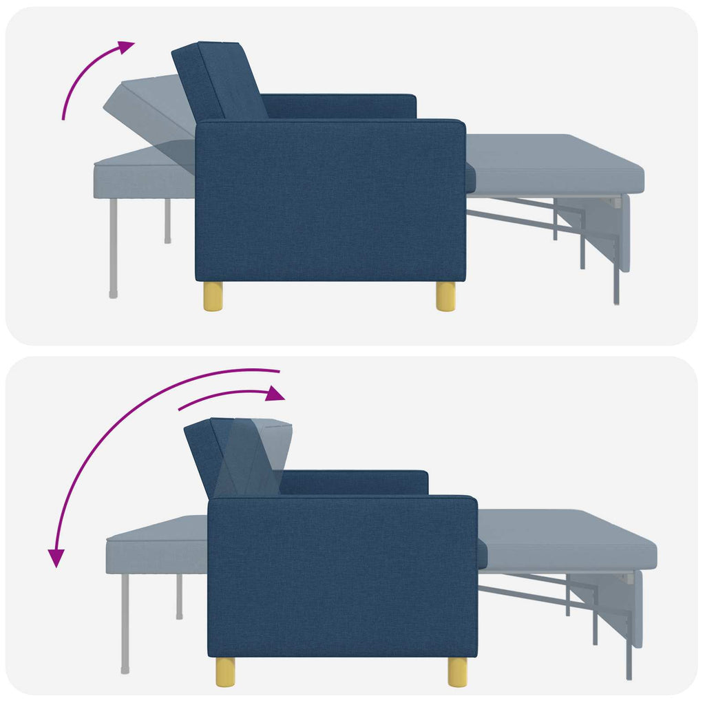 vidaXL Rozkładana sofa niebieski tkanina
