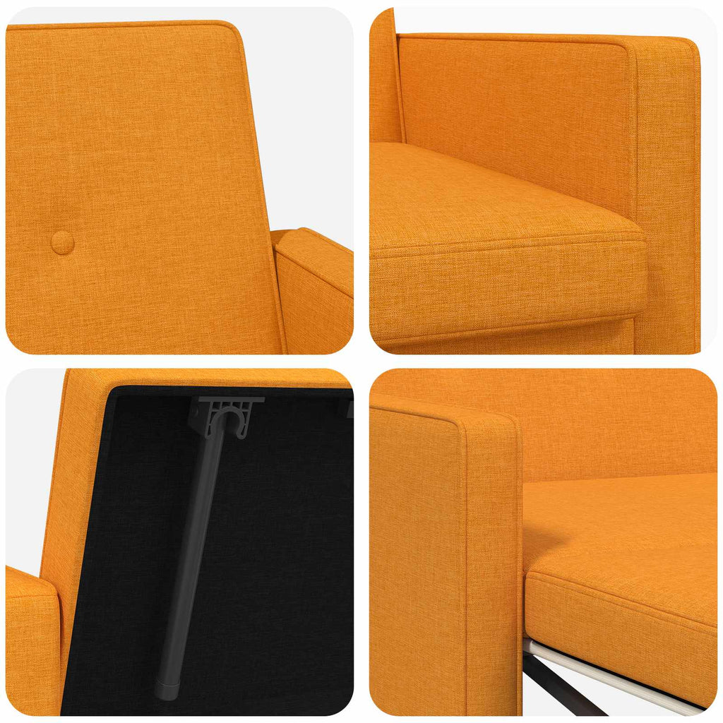 vidaXL Rozkładana sofa Ciemny Żółty tkanina