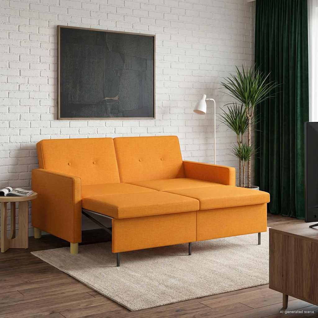 vidaXL Rozkładana sofa Ciemny Żółty tkanina