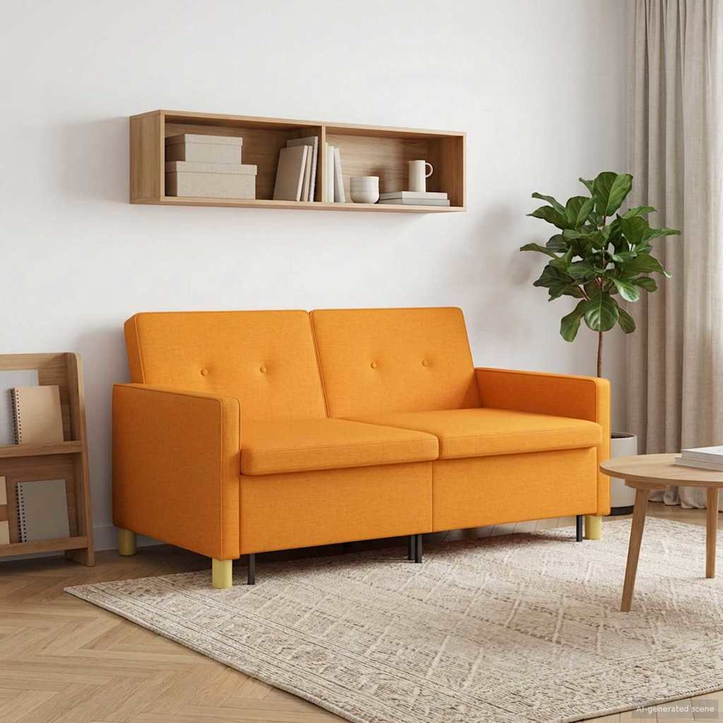 vidaXL Rozkładana sofa Ciemny Żółty tkanina