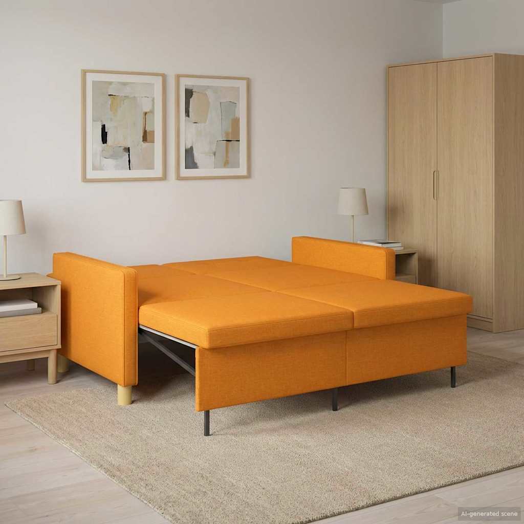 vidaXL Rozkładana sofa Ciemny Żółty tkanina