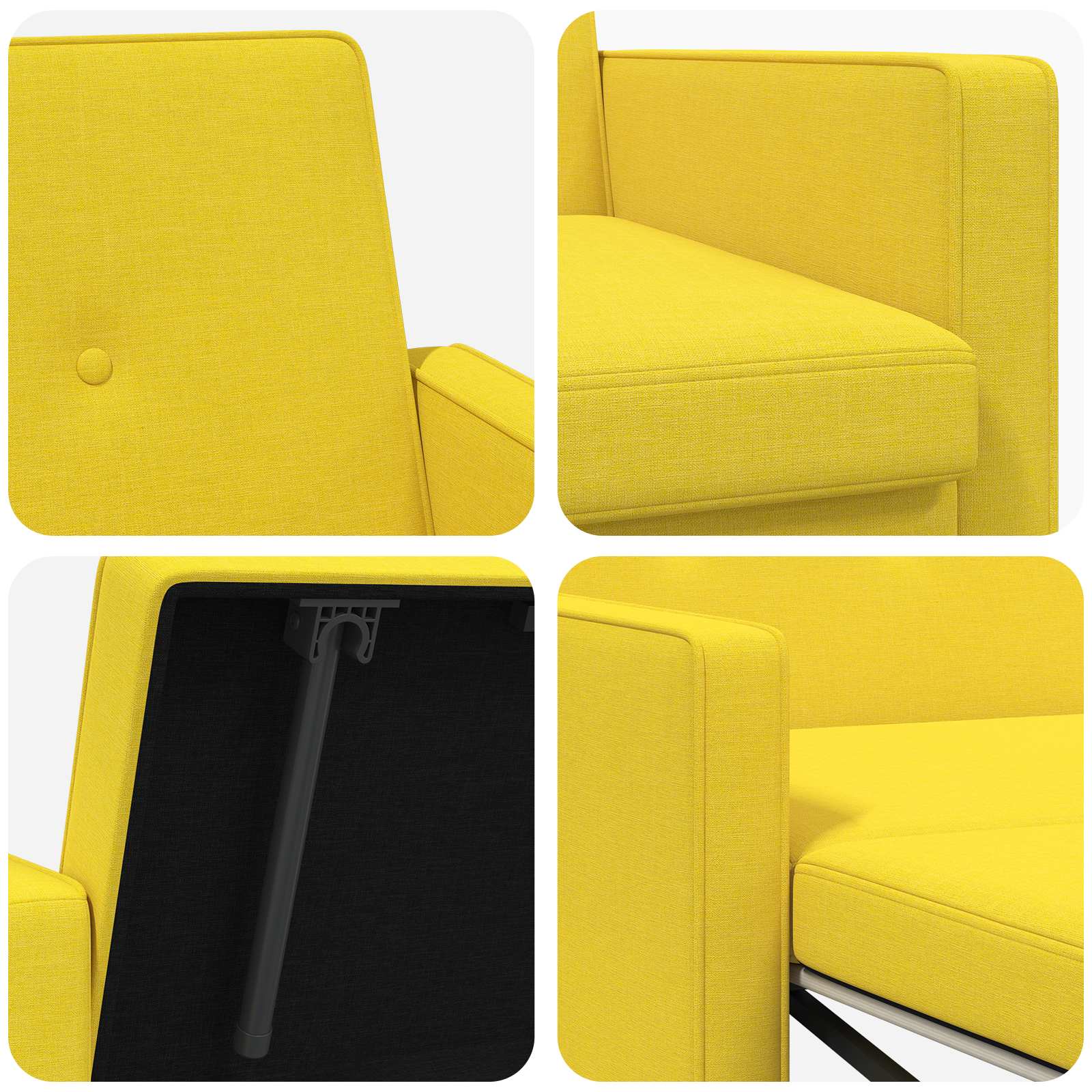 vidaXL Rozkładana sofa Jasnożółty tkanina