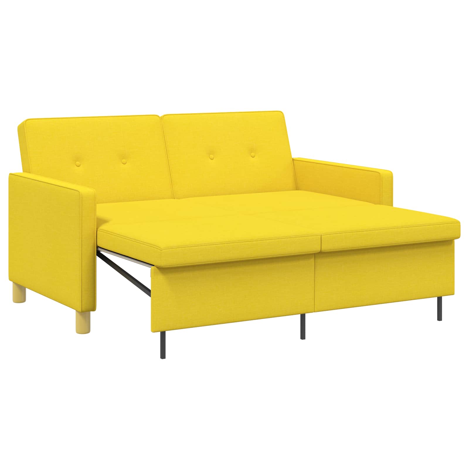 vidaXL Rozkładana sofa Jasnożółty tkanina