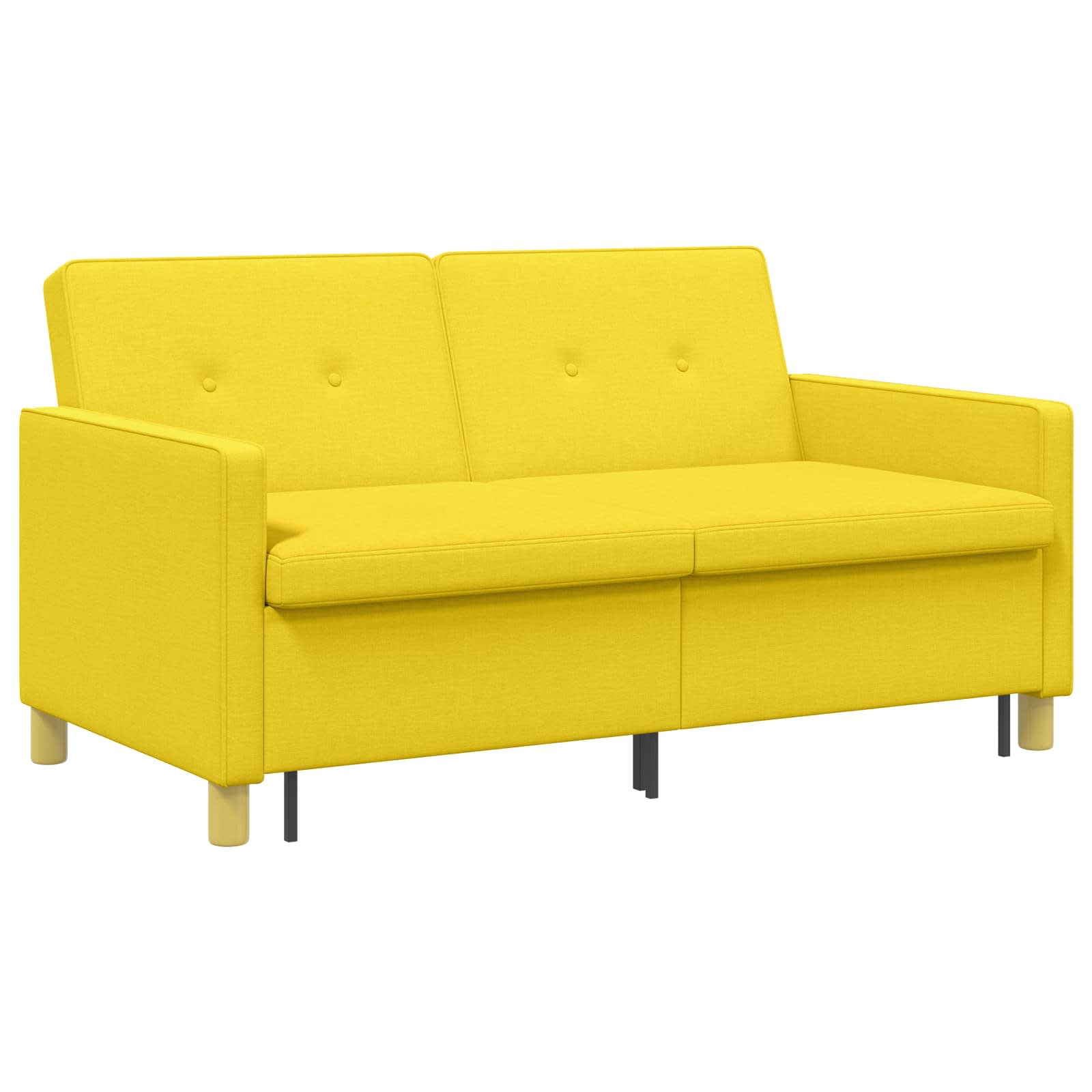 vidaXL Rozkładana sofa Jasnożółty tkanina