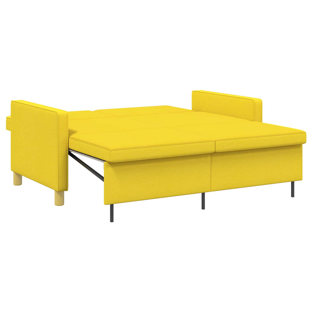 vidaXL Rozkładana sofa Jasnożółty tkanina