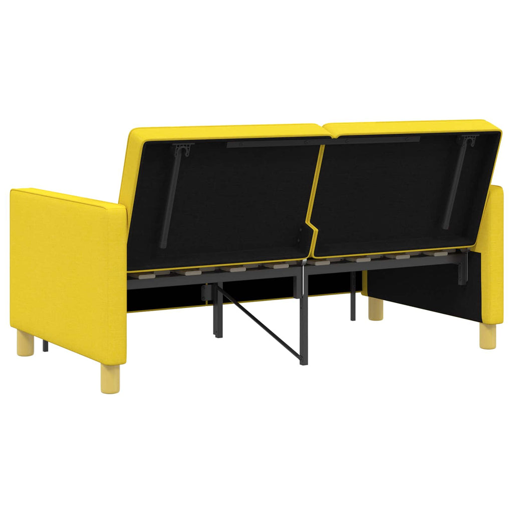 vidaXL Rozkładana sofa Jasnożółty tkanina