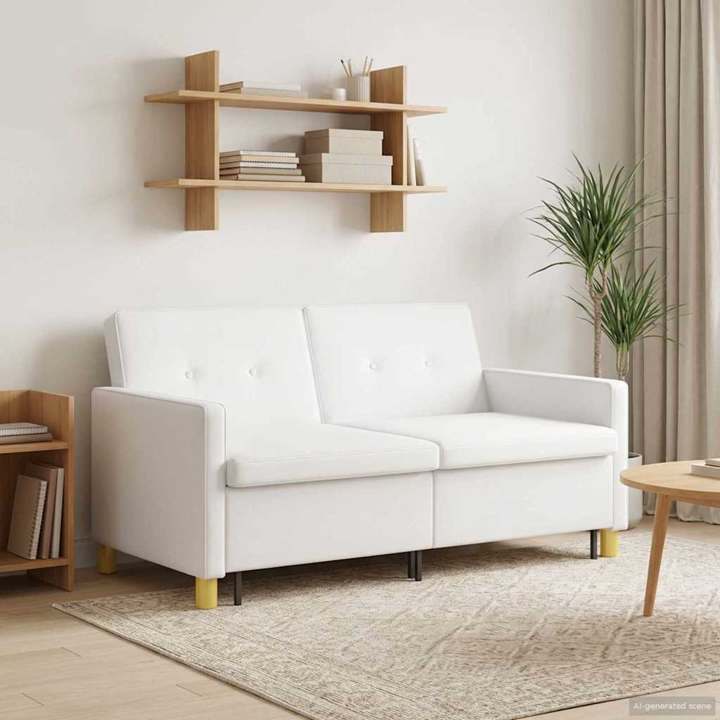 vidaXL Rozkładana sofa Biały tkanina