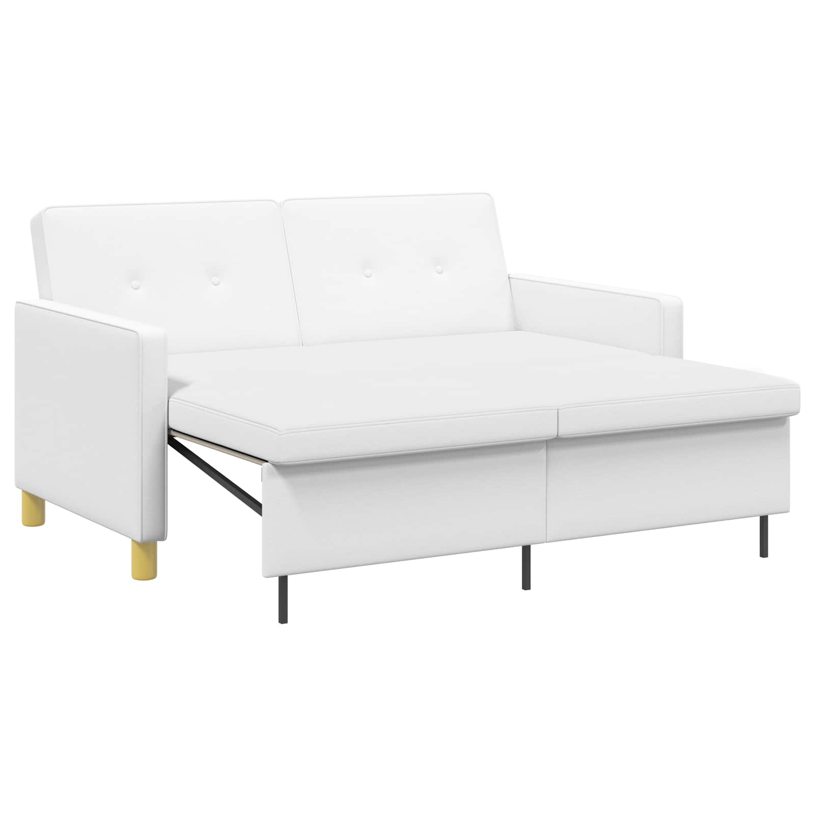 vidaXL Rozkładana sofa Biały tkanina