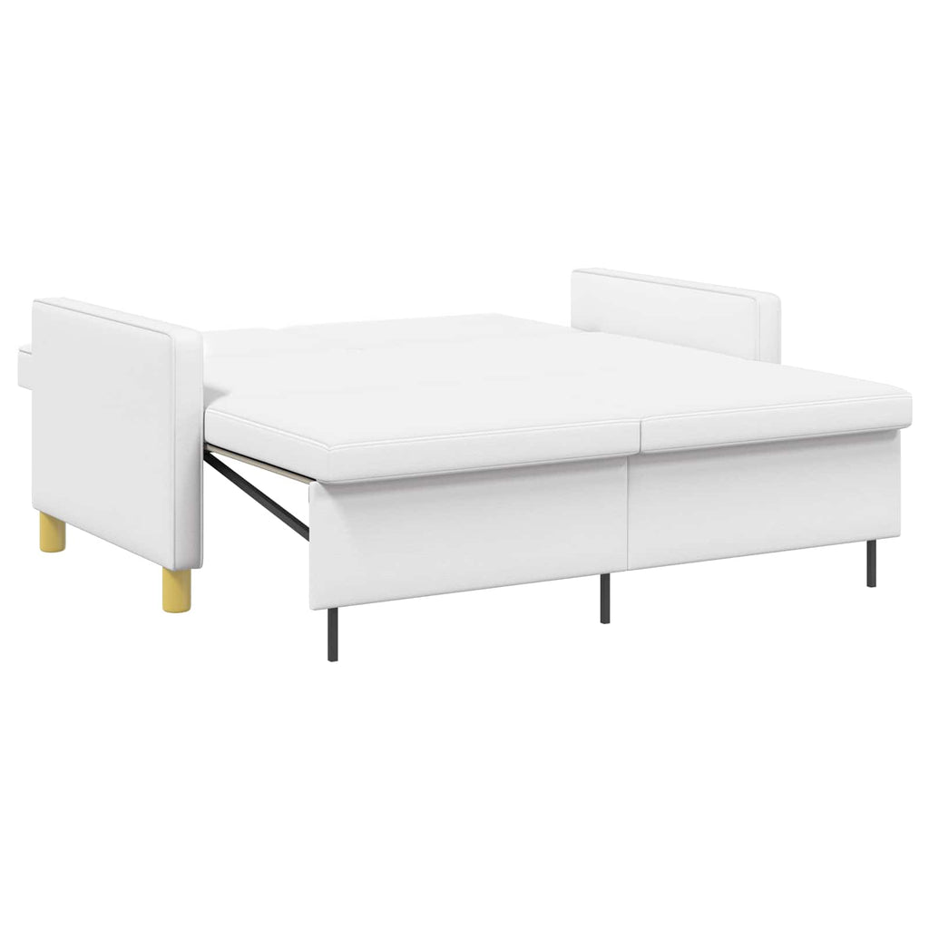 vidaXL Rozkładana sofa Biały tkanina