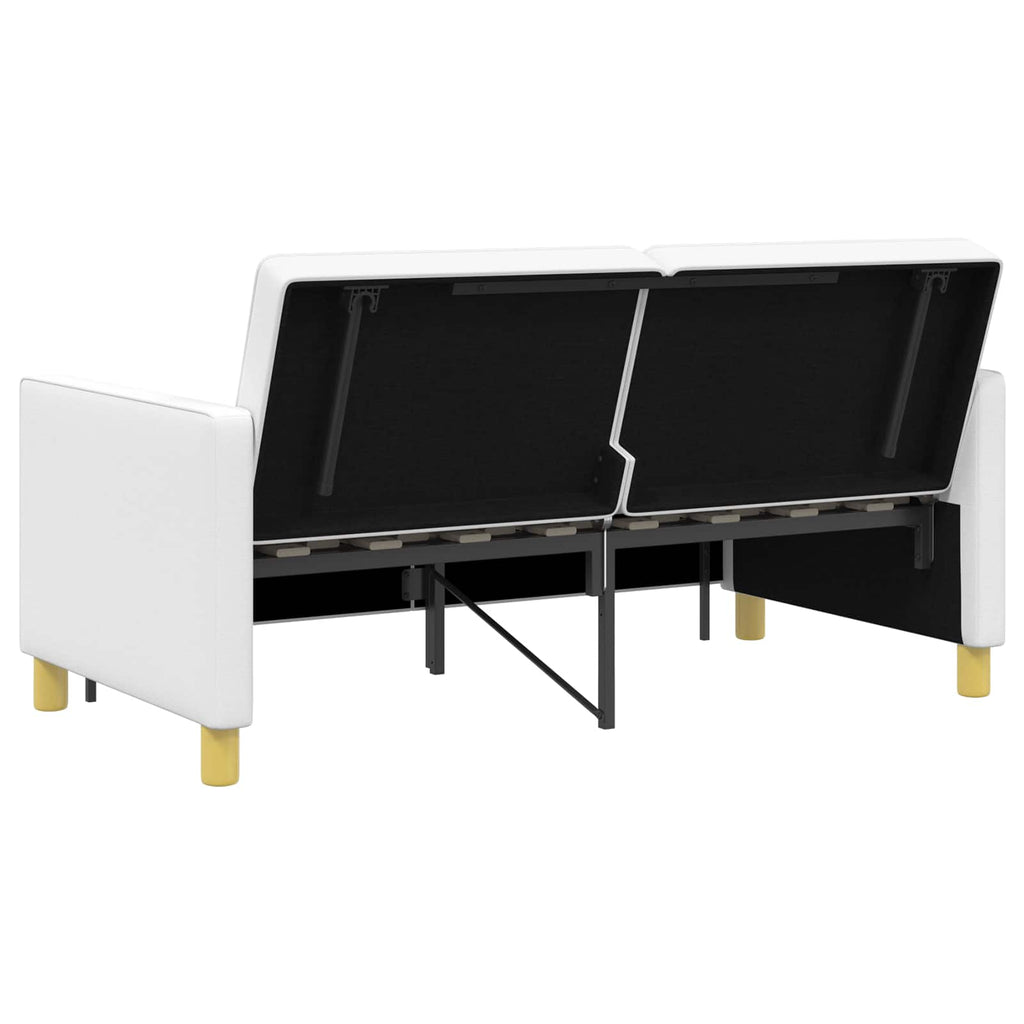 vidaXL Rozkładana sofa Biały tkanina