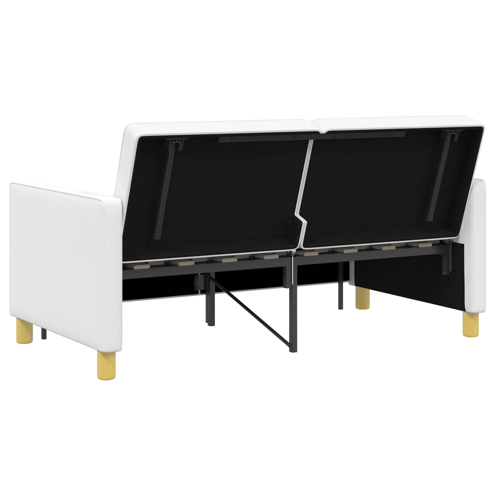 vidaXL Rozkładana sofa Biały tkanina