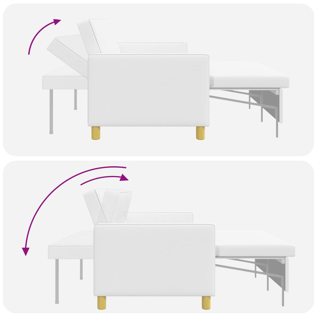 vidaXL Rozkładana sofa Biały tkanina