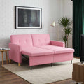 vidaXL Rozkładana sofa różowy tkanina