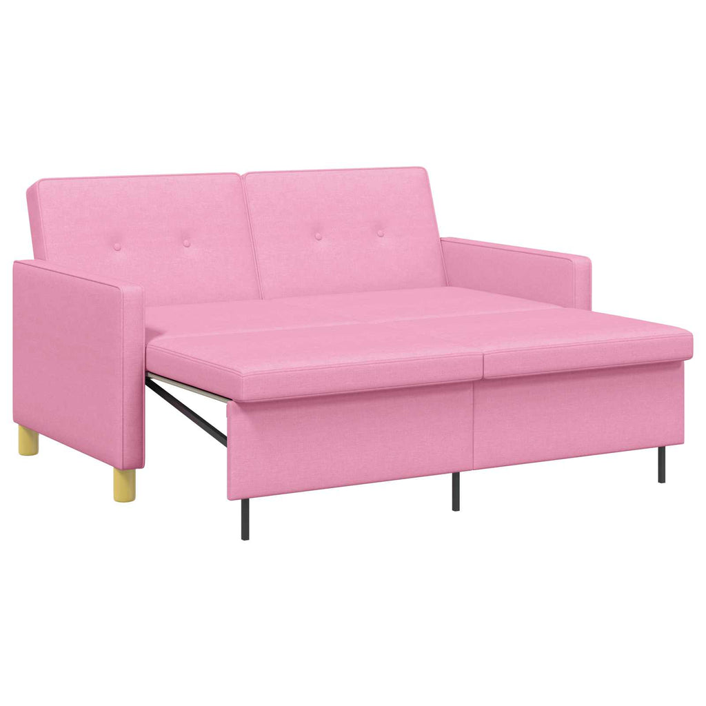 vidaXL Rozkładana sofa różowy tkanina