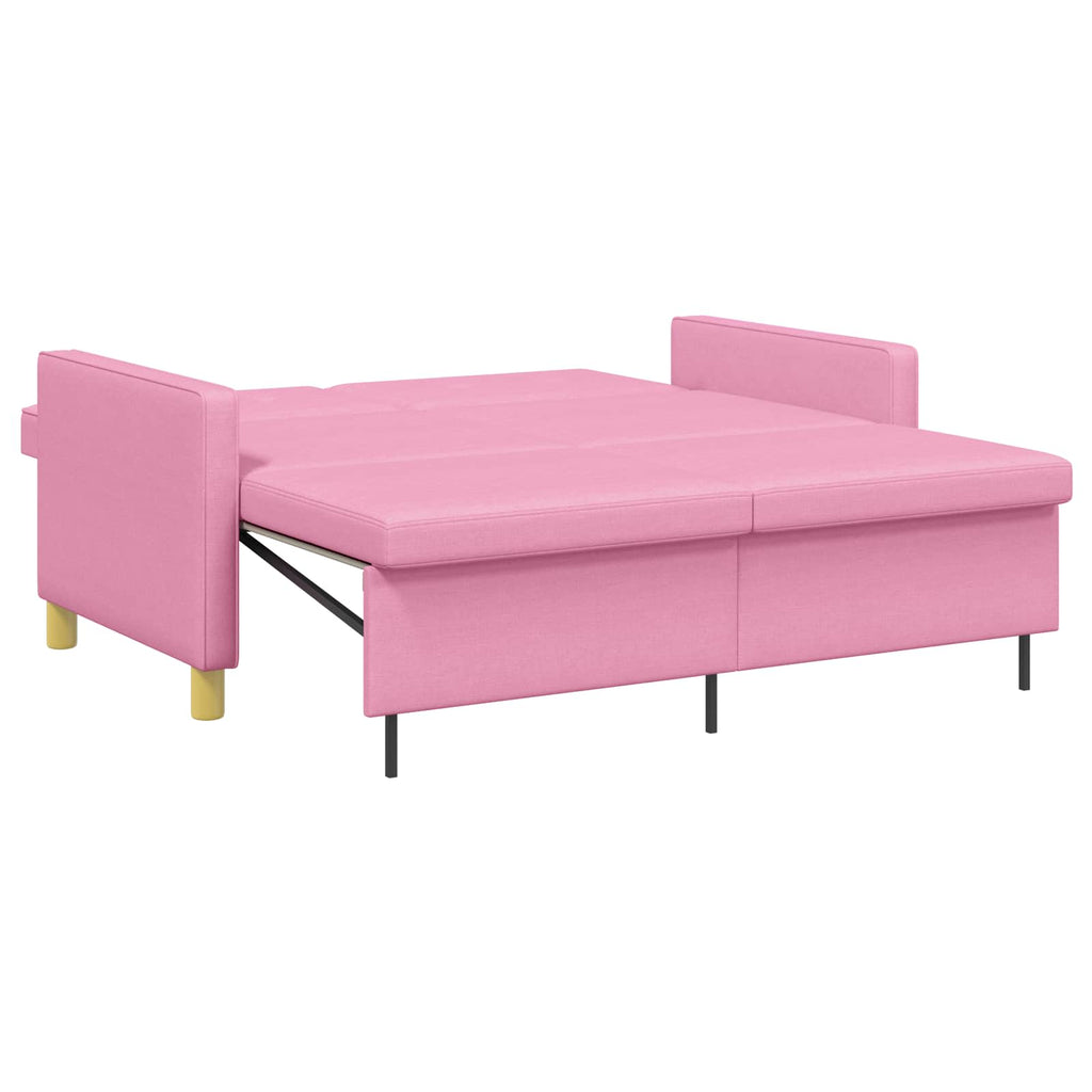 vidaXL Rozkładana sofa różowy tkanina