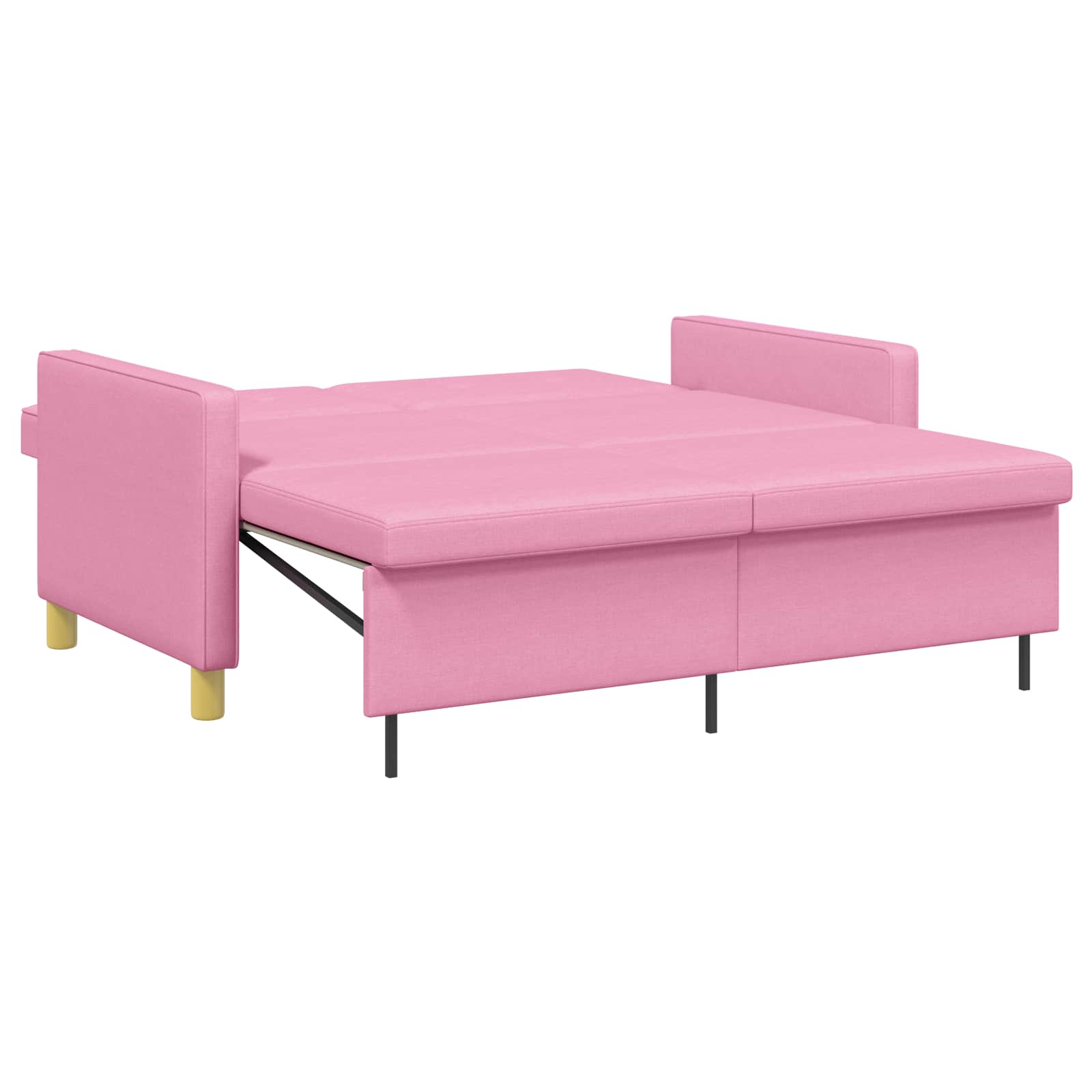 vidaXL Rozkładana sofa różowy tkanina