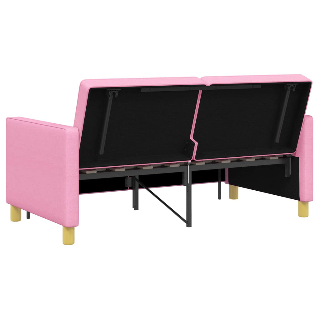 vidaXL Rozkładana sofa różowy tkanina