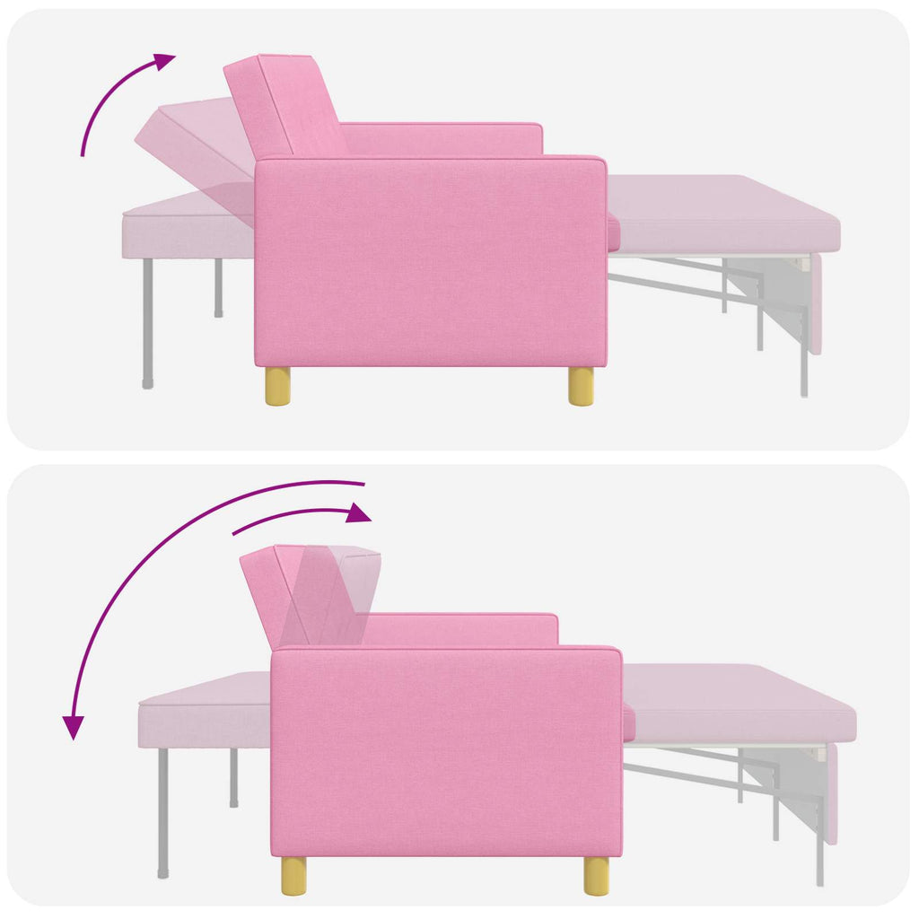 vidaXL Rozkładana sofa różowy tkanina