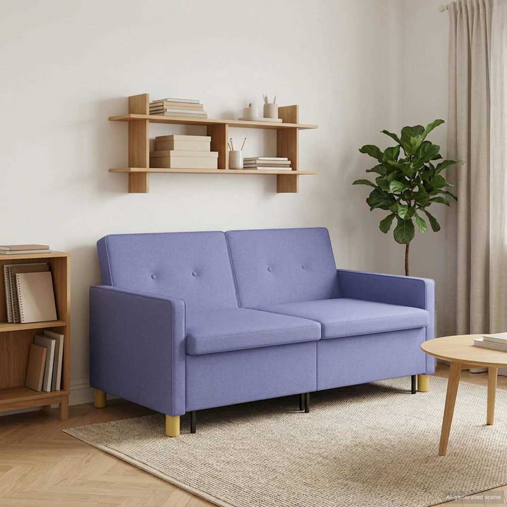 vidaXL Rozkładana sofa Niebieski dżins tkanina