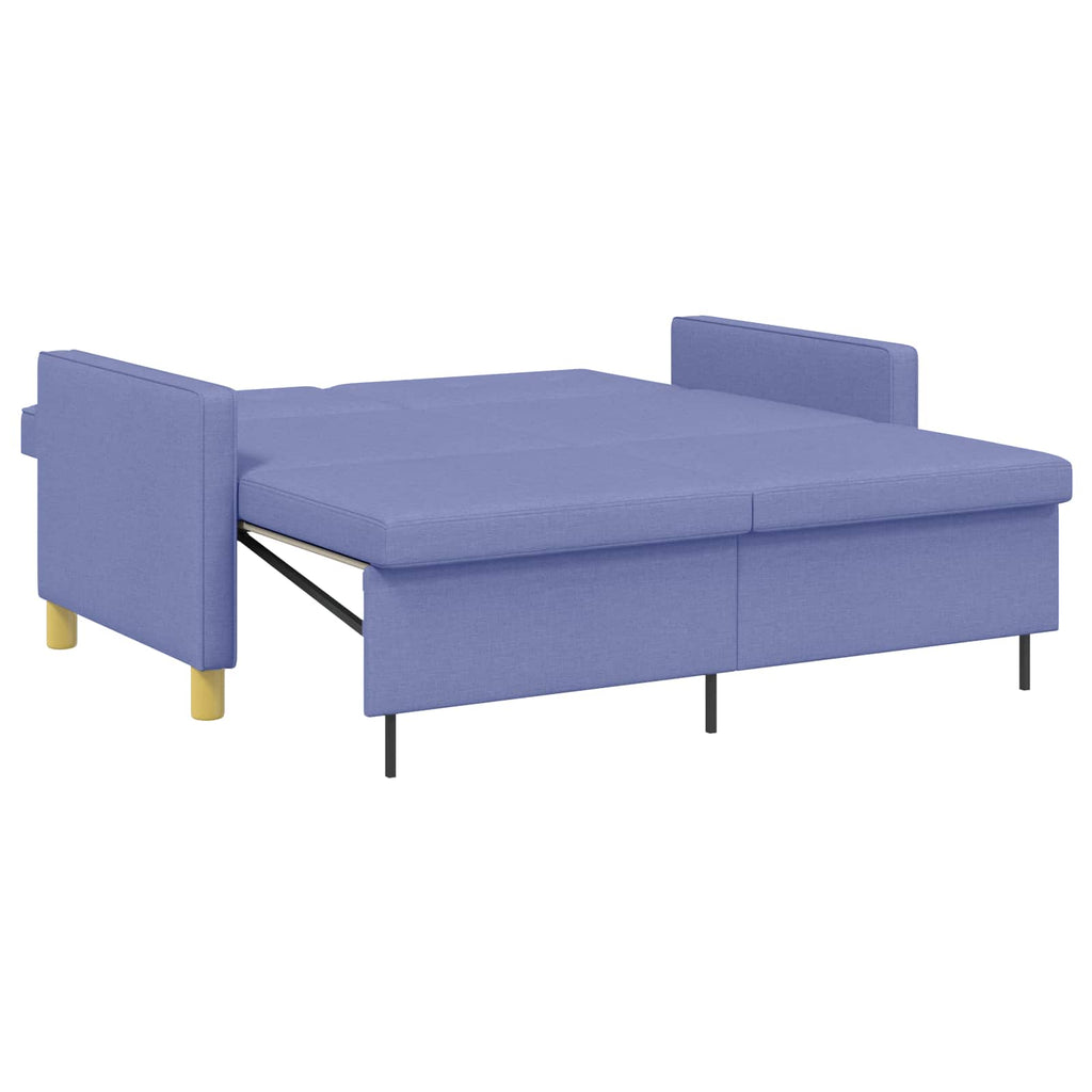 vidaXL Rozkładana sofa Niebieski dżins tkanina