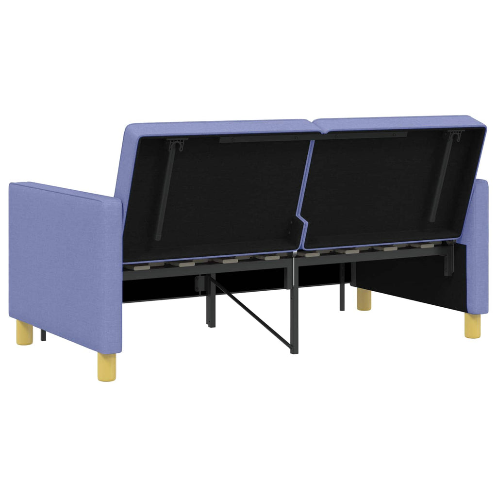 vidaXL Rozkładana sofa Niebieski dżins tkanina