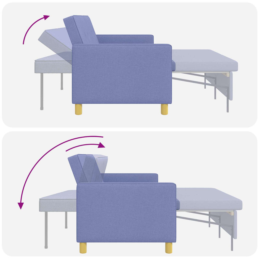 vidaXL Rozkładana sofa Niebieski dżins tkanina