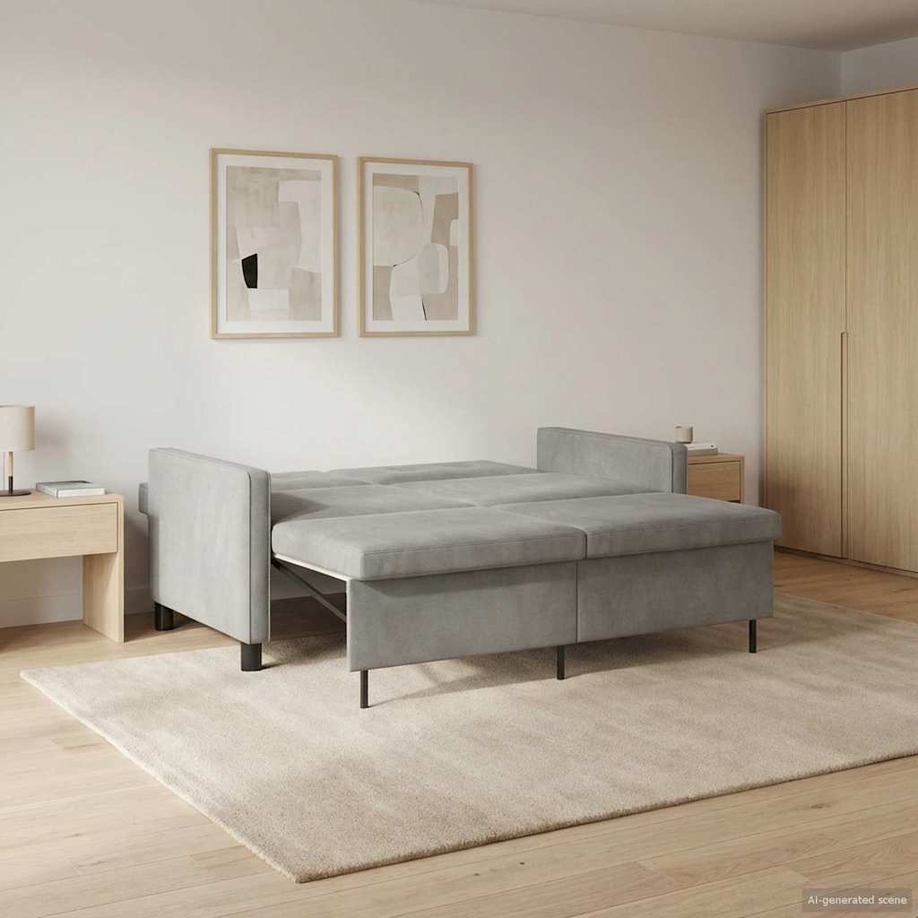 vidaXL Sofa Bed Jasnozielony tkanina