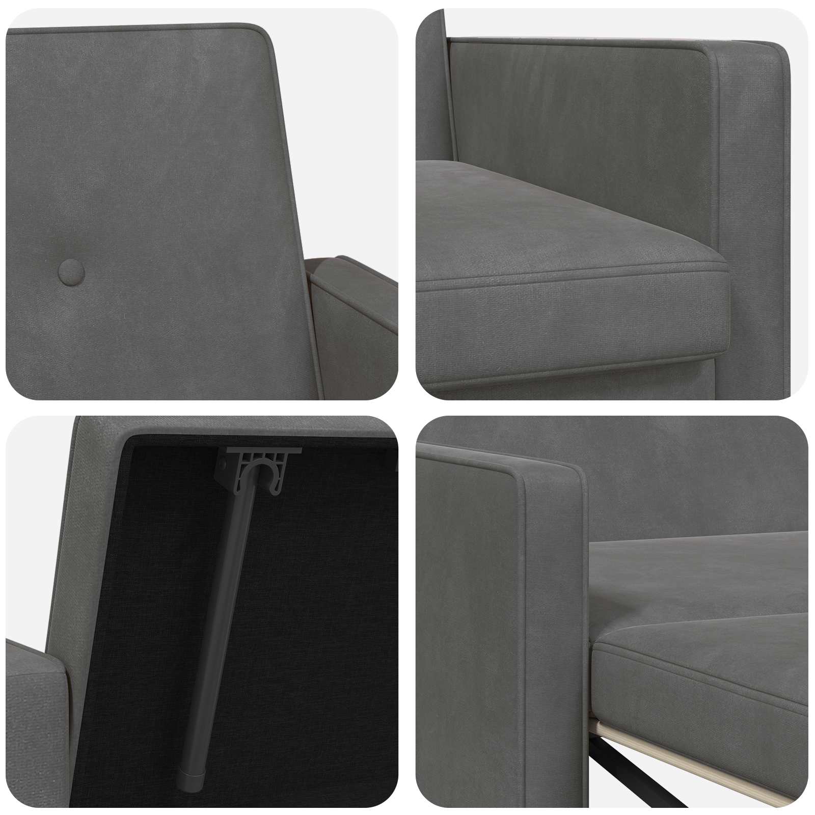 vidaXL Sofa Bed ciemnoszary tkanina