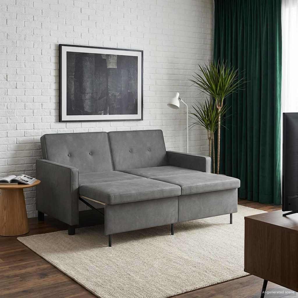vidaXL Sofa Bed ciemnoszary tkanina
