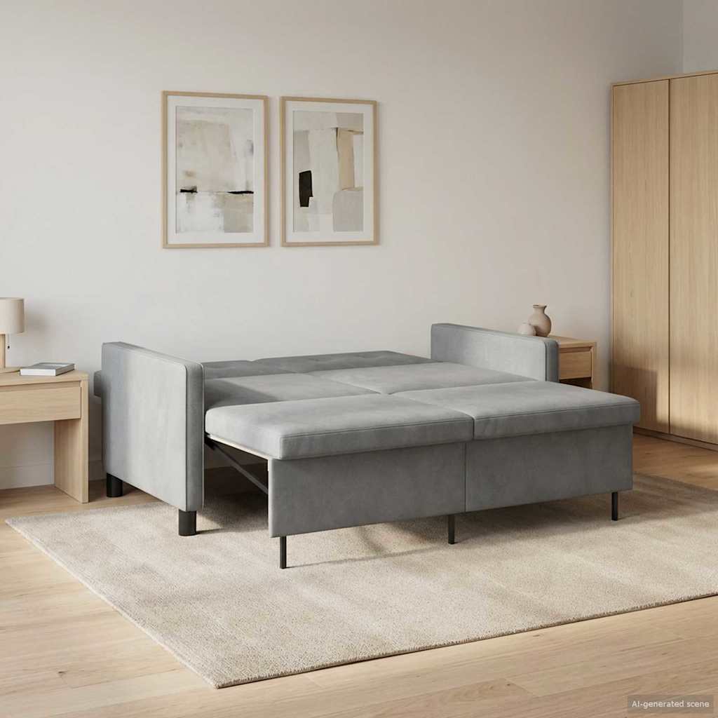 vidaXL Sofa Bed ciemnoszary tkanina
