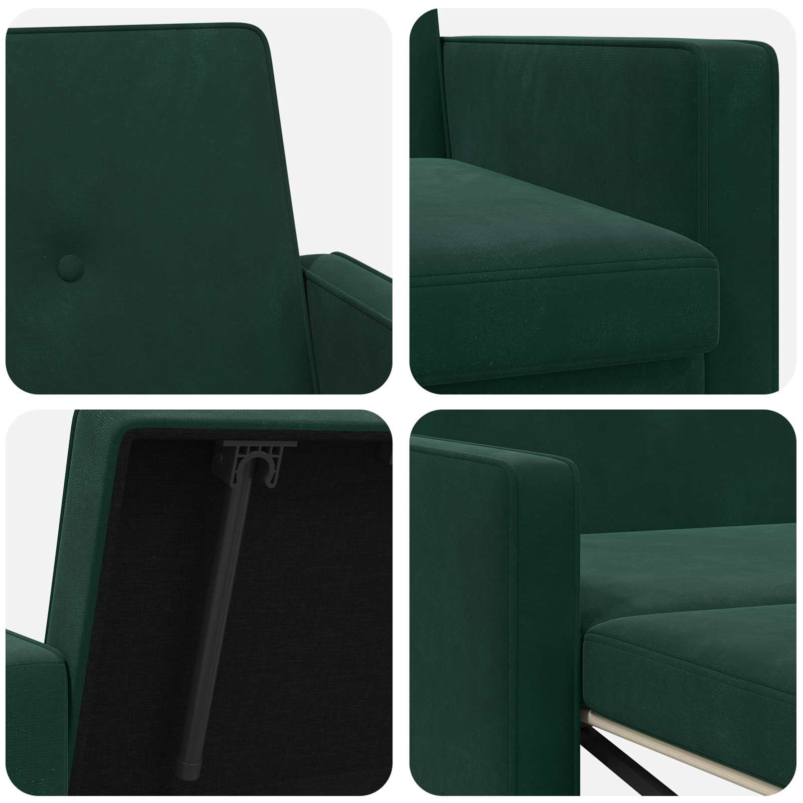 vidaXL Sofa Bed Ciemnozielony tkanina