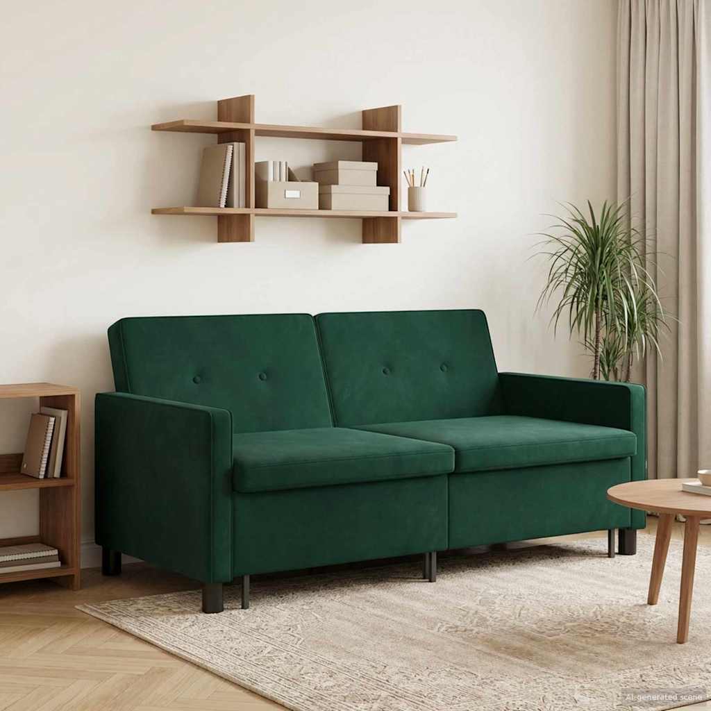 vidaXL Sofa Bed Ciemnozielony tkanina