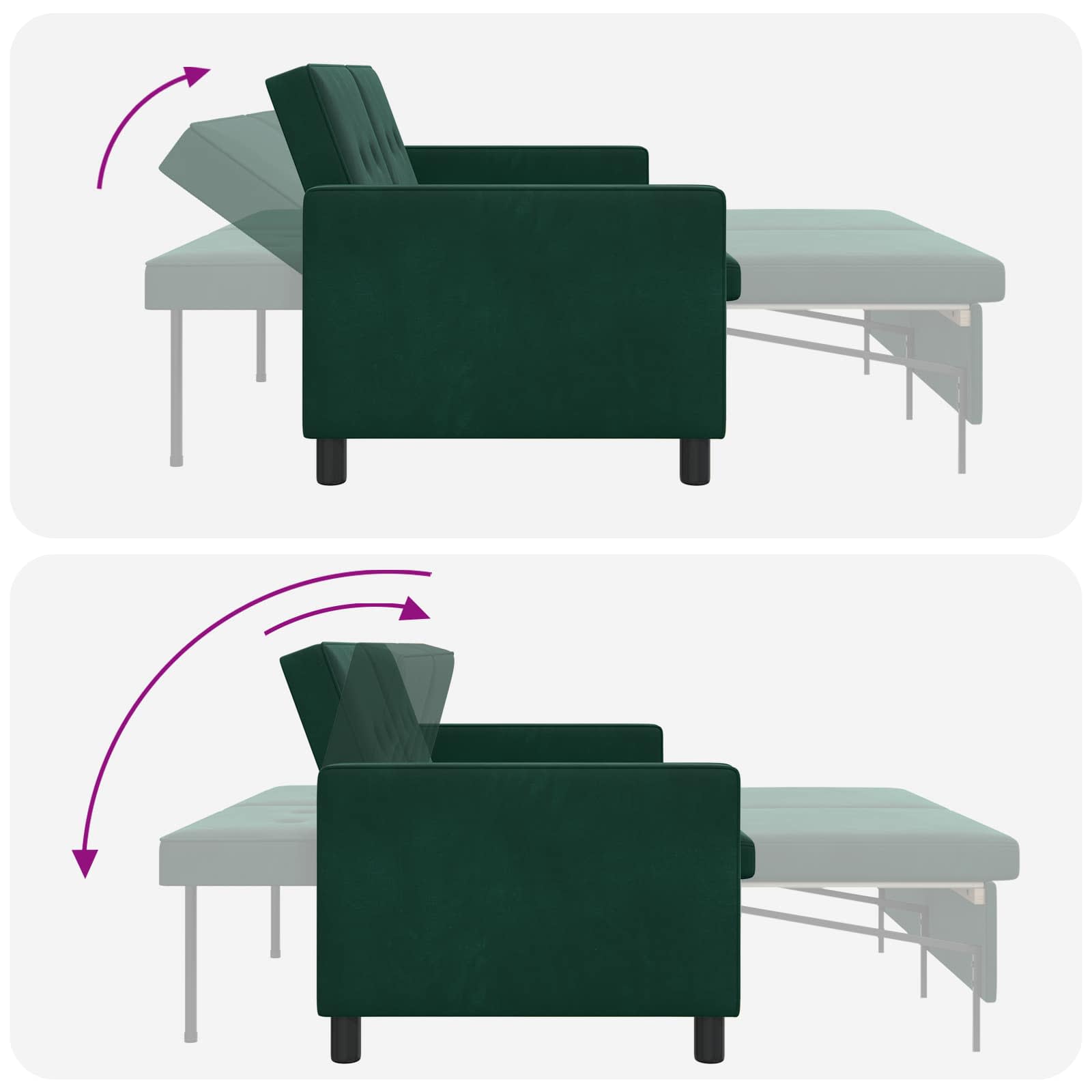 vidaXL Sofa Bed Ciemnozielony tkanina