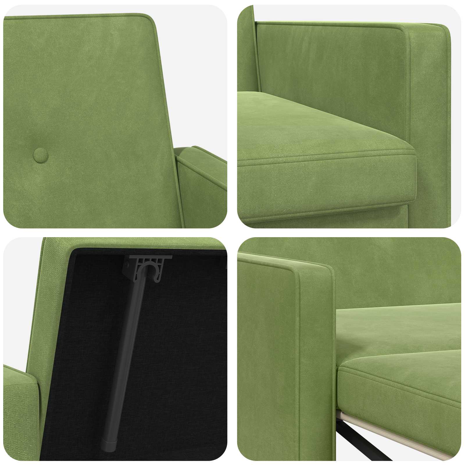 vidaXL Sofa Bed Jasnozielony tkanina